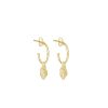 Boucles D'Oreilles Femme L'Atelier d'Amaya | Boucles D'Oreilles Cr Oles Et Pendentif Textur Plaqu Or