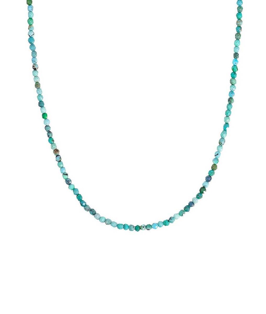 Bijoux Femme L'Atelier d'Amaya | Collier Perles Turquoise Reconstitu E Plaqu Or