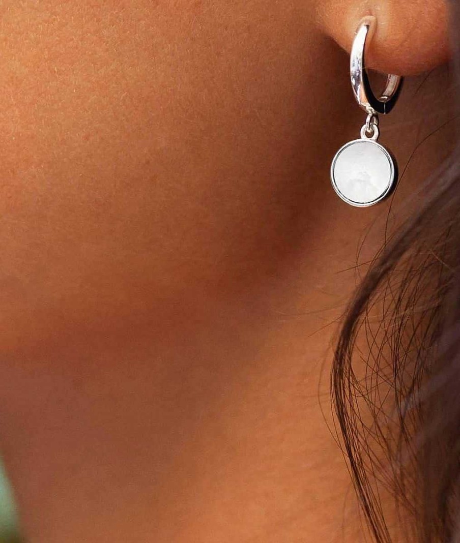 Boucles D'Oreilles Femme L'Atelier d'Amaya | Boucle D'Oreille Cr Ole Et Nacre Blanche [ L'Unit ] Argent 925