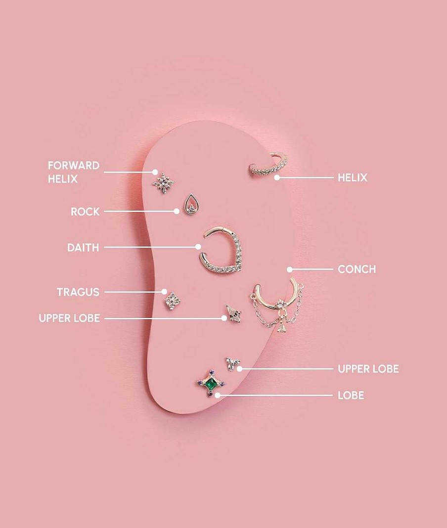 Boucles D'Oreilles Femme L'Atelier d'Amaya | Piercing Tige Zircons [ L'Unit ] Argent 925