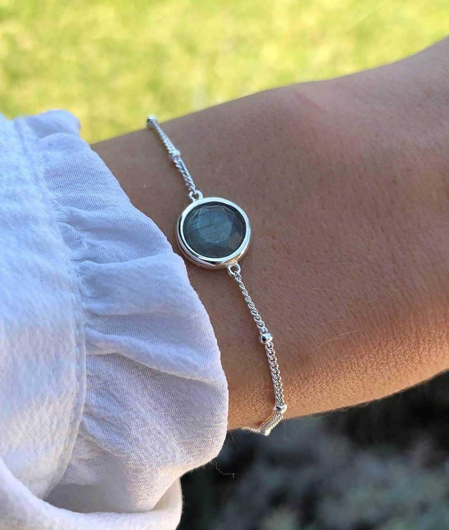 Bracelets Femme L'Atelier d'Amaya | Bracelet Cha Ne Perl E Pastille Labradorite Argent 925