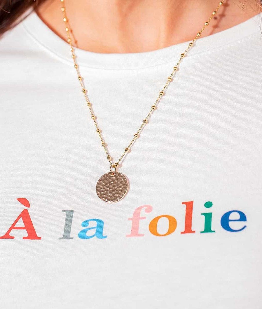 Colliers Femme L'Atelier d'Amaya | Collier Cha Ne Perl E Et Grande M Daille Martel E Plaqu Or