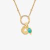 Colliers Femme L'Atelier d'Amaya | Collier Cha Ne Plate Perl E Mousqueton Rond Pendentif Toile Et Amazonite Plaqu Or