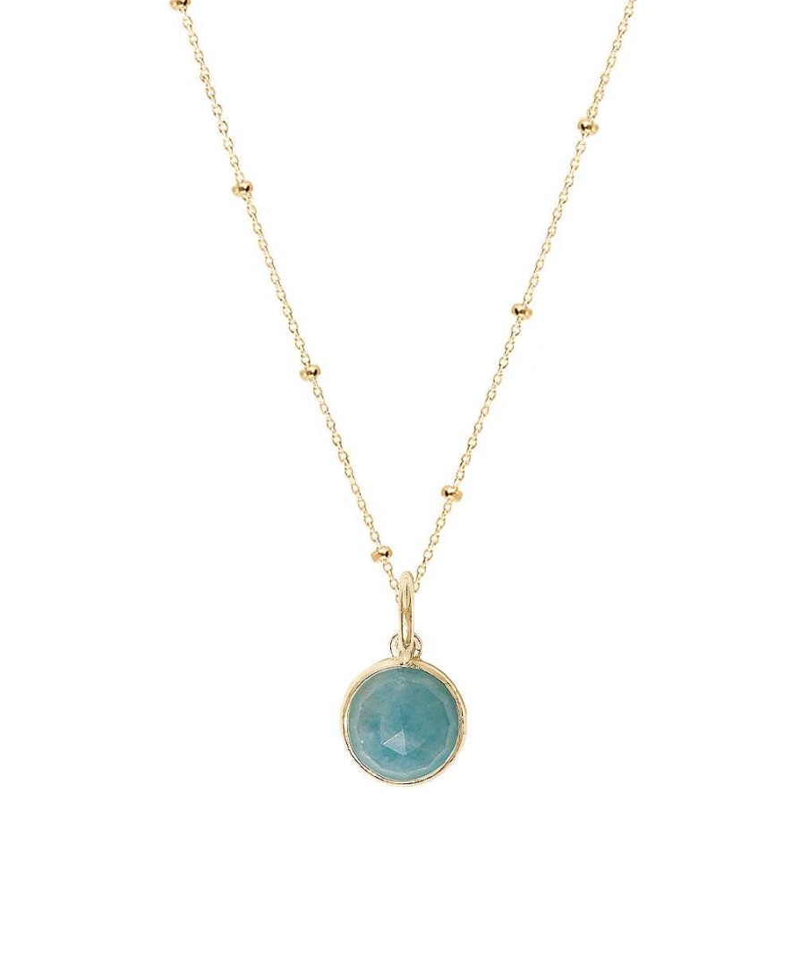 Colliers Femme L'Atelier d'Amaya | Collier Cha Ne Perl E Pastille Amazonite Plaqu Or