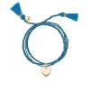 Bracelets Femme L'Atelier d'Amaya | Bracelet Triple Cordon Tress Pompon Et M Daille Coeur Bomb Plaqu Or