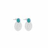 Boucles D'Oreilles Femme L'Atelier d'Amaya | Boucles D'Oreilles Puces Pierre Fine Et Pastille Fleur Argent 925