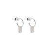 Boucles D'Oreilles Femme L'Atelier d'Amaya | Boucles D'Oreilles Cr Oles Et Pierre Fine Rectangle Argent 925