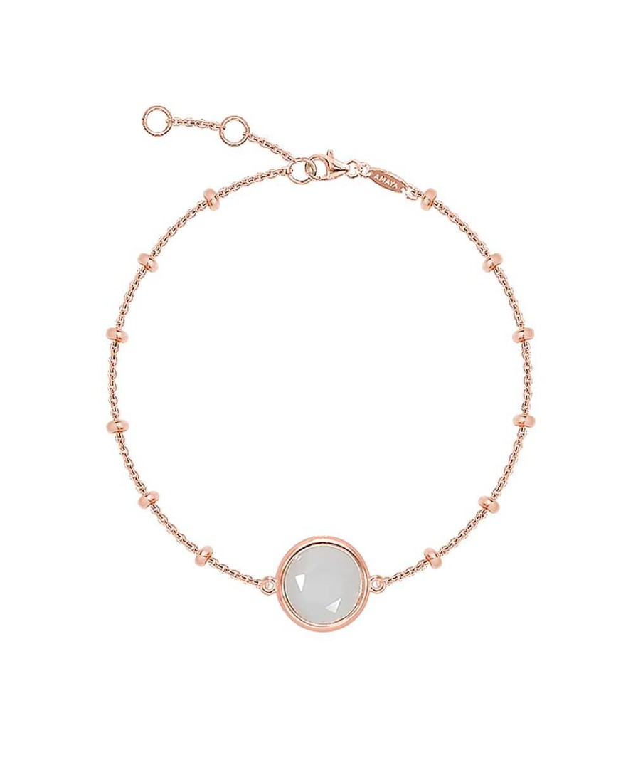 Bracelets Femme L'Atelier d'Amaya | Bracelet Cha Ne Perl E Pastille Pierre Fine Plaqu Or Rose