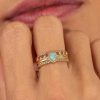 Bagues Femme L'Atelier d'Amaya | Bague Triple Rang Et Amazonite Plaqu Or