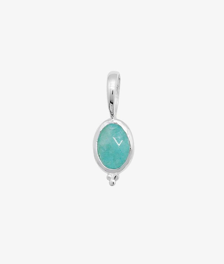 Pendentifs L'Atelier d'Amaya | M Daille Ovale Amazonite Et 3 Petites Perles Argent 925