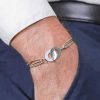 Bijoux Homme L'Atelier d'Amaya | Bracelet Cordon Anneaux Entrelac S Pour Homme Argent 925