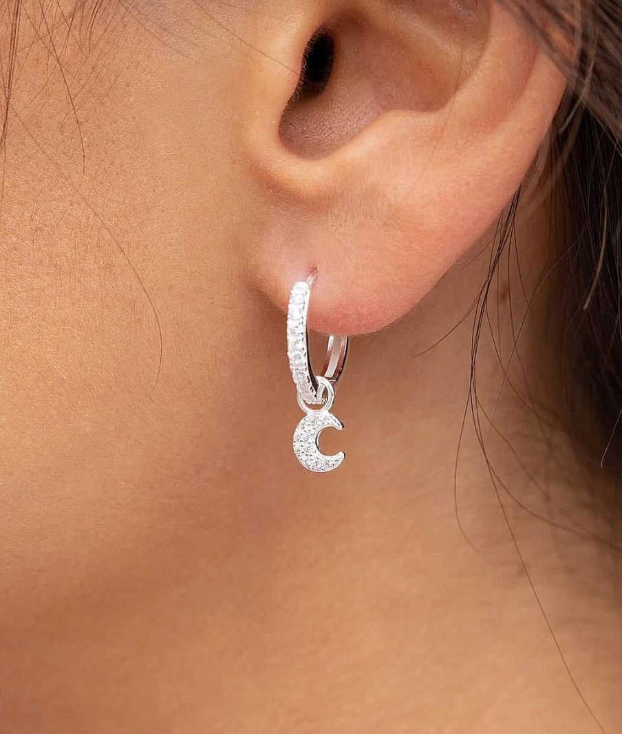 Boucles D'Oreilles Femme L'Atelier d'Amaya | Boucles D'Oreilles Cr Oles Zircons Et Pampilles Argent 925