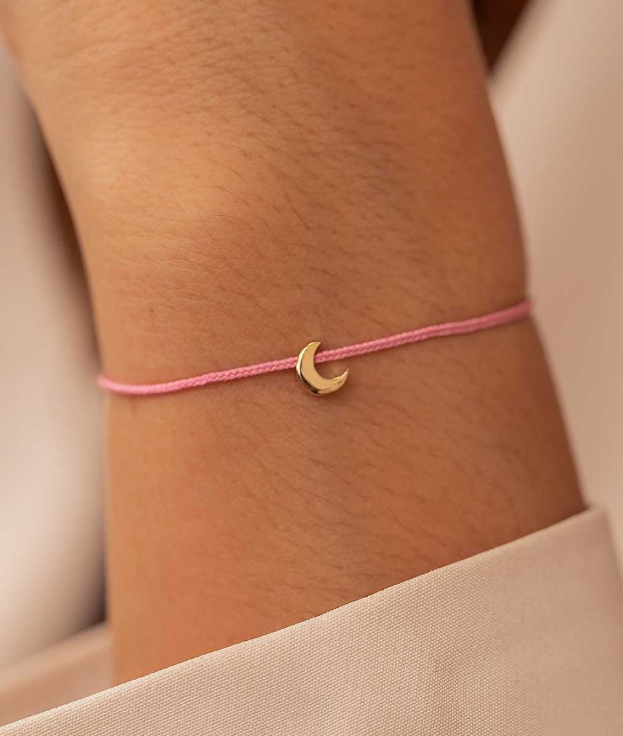 Bracelets Femme L'Atelier d'Amaya | Bracelet Cordon Mini Lune Plaqu Or