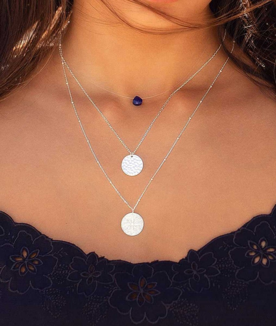 Colliers Femme L'Atelier d'Amaya | Collier Goutte Lapis-Lazuli Argent 925