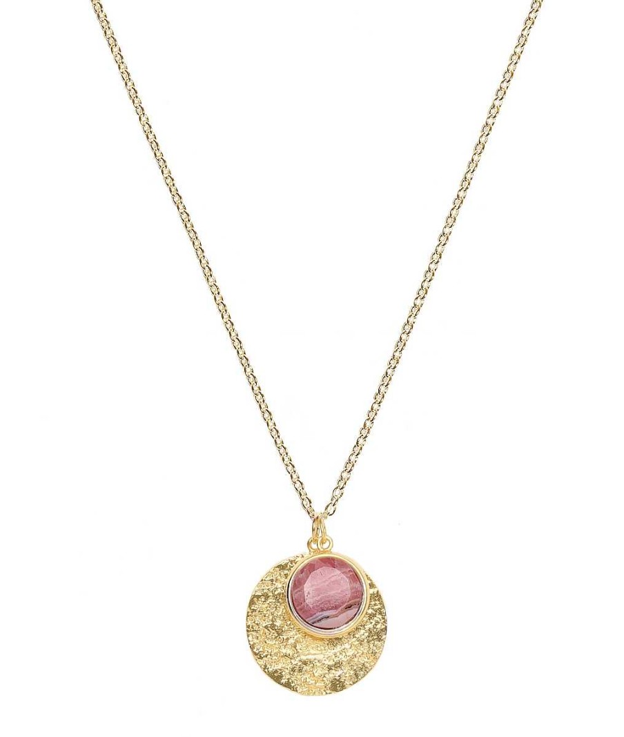 Colliers Femme L'Atelier d'Amaya | Collier Cha Ne M Daille Maya Et Rhodonite Plaqu Or