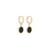 Boucles D'Oreilles Femme L'Atelier d'Amaya | Boucles D'Oreilles Cr Oles Et Onyx Plaqu Or