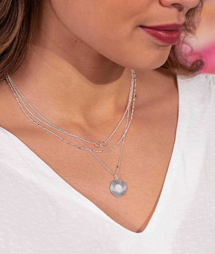 Colliers Femme L'Atelier d'Amaya | Collier Cha Ne Maille Carr E Facett E Argent 925