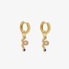 Boucles D'Oreilles Femme L'Atelier d'Amaya | Boucles D'Oreilles Petites Cr Oles Et Pampille Serpent Plaqu Or