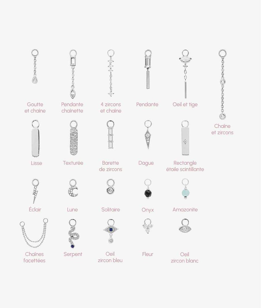 Boucles D'Oreilles Femme L'Atelier d'Amaya | Boucles D'Oreilles Petites Cr Oles Et Pampilles Argent 925