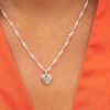 Colliers Femme L'Atelier d'Amaya | Collier Cha Ne Torsad E Paisse Et Petit Coeur Bomb Argent 925