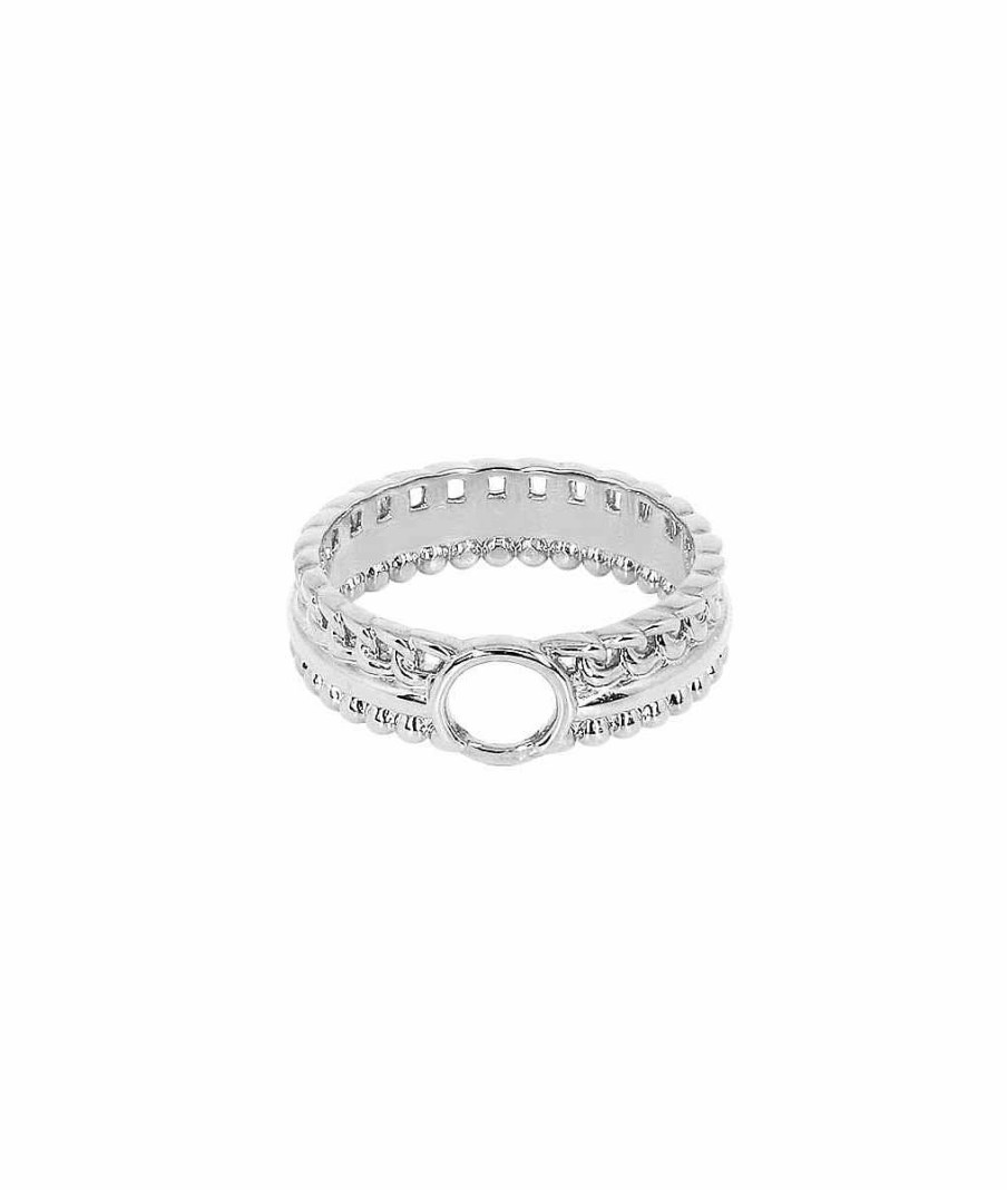 Bagues Femme L'Atelier d'Amaya | Bague Triple Rang Et Anneau Vid Argent 925