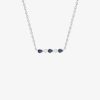 Colliers Femme L'Atelier d'Amaya | Collier Cha Ne Barrette De Zircons Bleus Argent 925