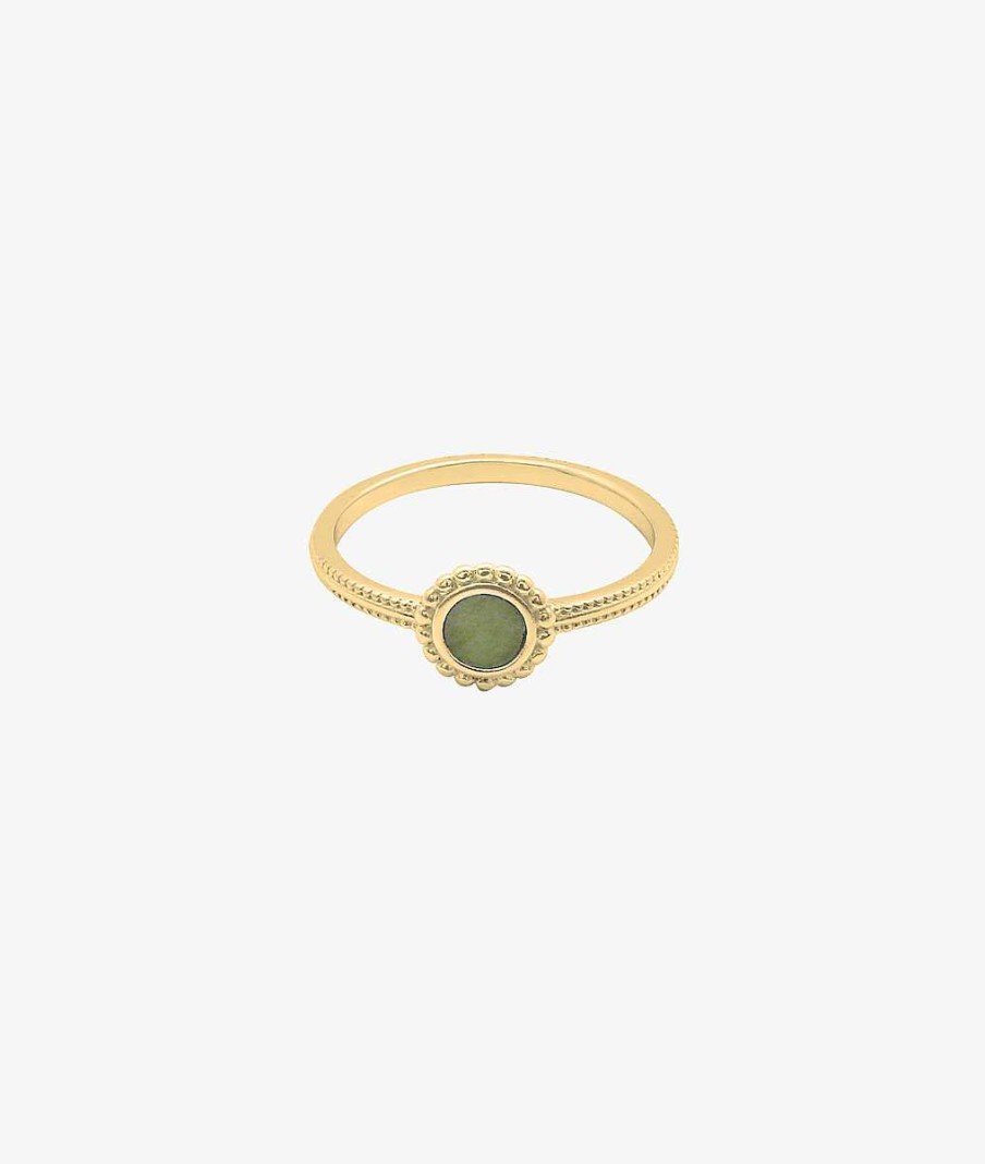 Bagues Femme L'Atelier d'Amaya | Bague Pastille Perl E Aventurine Plaqu Or