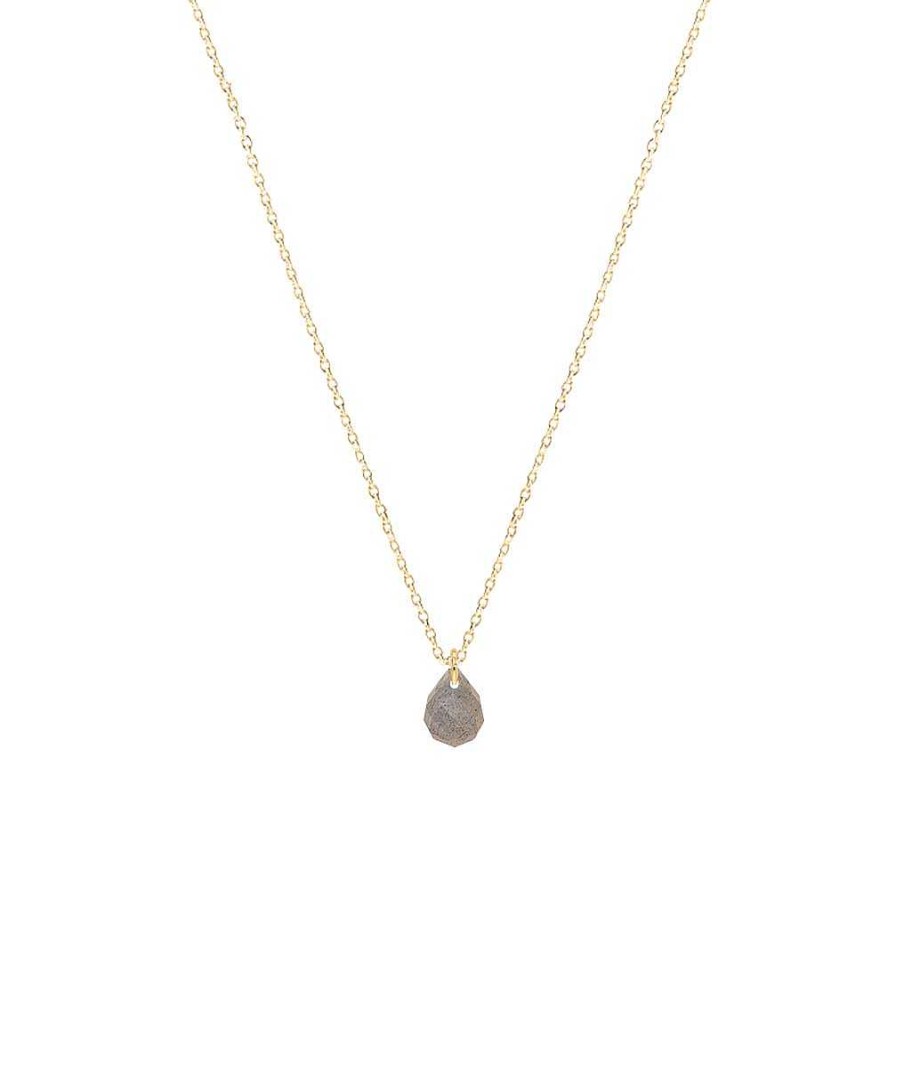 Colliers Femme L'Atelier d'Amaya | Collier Cha Ne Et Labradorite Suspendue Plaqu Or