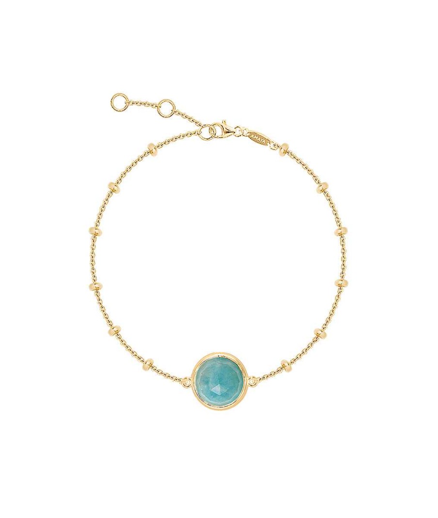 Bracelets Femme L'Atelier d'Amaya | Bracelet Cha Ne Perl E Pastille Amazonite Plaqu Or