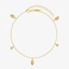 Bracelets Femme L'Atelier d'Amaya | Cha Ne De Cheville Coquillages Suspendus Et Zircons Plaqu Or