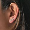 Boucles D'Oreilles Femme L'Atelier d'Amaya | Boucles D'Oreilles Barrette De Zircons Argent 925