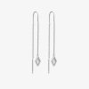 Boucles D'Oreilles Femme L'Atelier d'Amaya | Boucles D'Oreilles Cha Ne Pendante Et Losange Zircon Argent 925