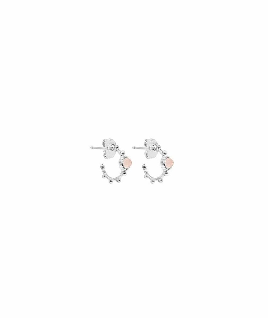 Boucles D'Oreilles Femme L'Atelier d'Amaya | Boucles D'Oreilles Cr Oles Perl Es Et Pierre Fine Argent 925