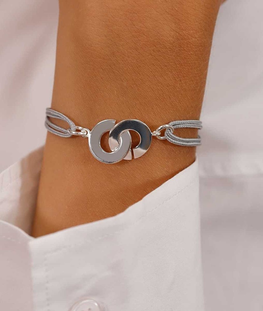 Bracelets Femme L'Atelier d'Amaya | Bracelet Cordon Anneaux Entrelac S Argent 925