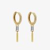 Boucles D'Oreilles Femme L'Atelier d'Amaya | Boucles D'Oreilles Cr Oles Zircons Et Pampille Pendante Plaqu Or