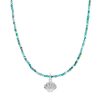 Colliers Femme L'Atelier d'Amaya | Collier Perles Turquoise Reconstitu E Et M Daille Coquillage Zircons Argent 925