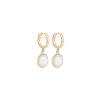 Boucles D'Oreilles Femme L'Atelier d'Amaya | Boucles D'Oreilles Cr Oles Et Pierre De Lune Plaqu Or