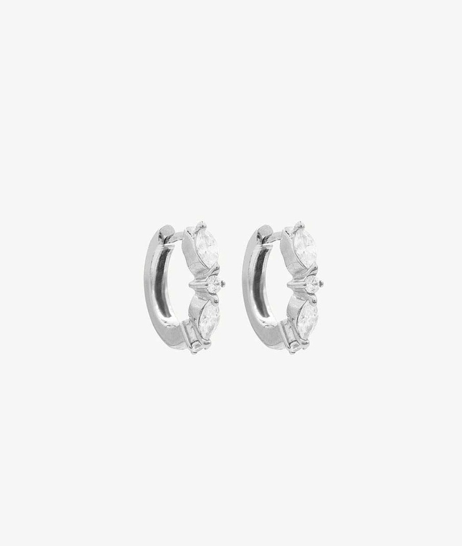 Boucles D'Oreilles Femme L'Atelier d'Amaya | Boucles D'Oreilles Cr Oles P Tales De Zircons Argent 925