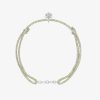 Bracelets Femme L'Atelier d'Amaya | Bracelet Cordon Scintillant Barrette De Zircons Ronds Et Gouttes Argent 925