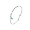 Bracelets Femme L'Atelier d'Amaya | Demi Jonc Cha Nette Amazonite Et Cl Scintillante Argent 925