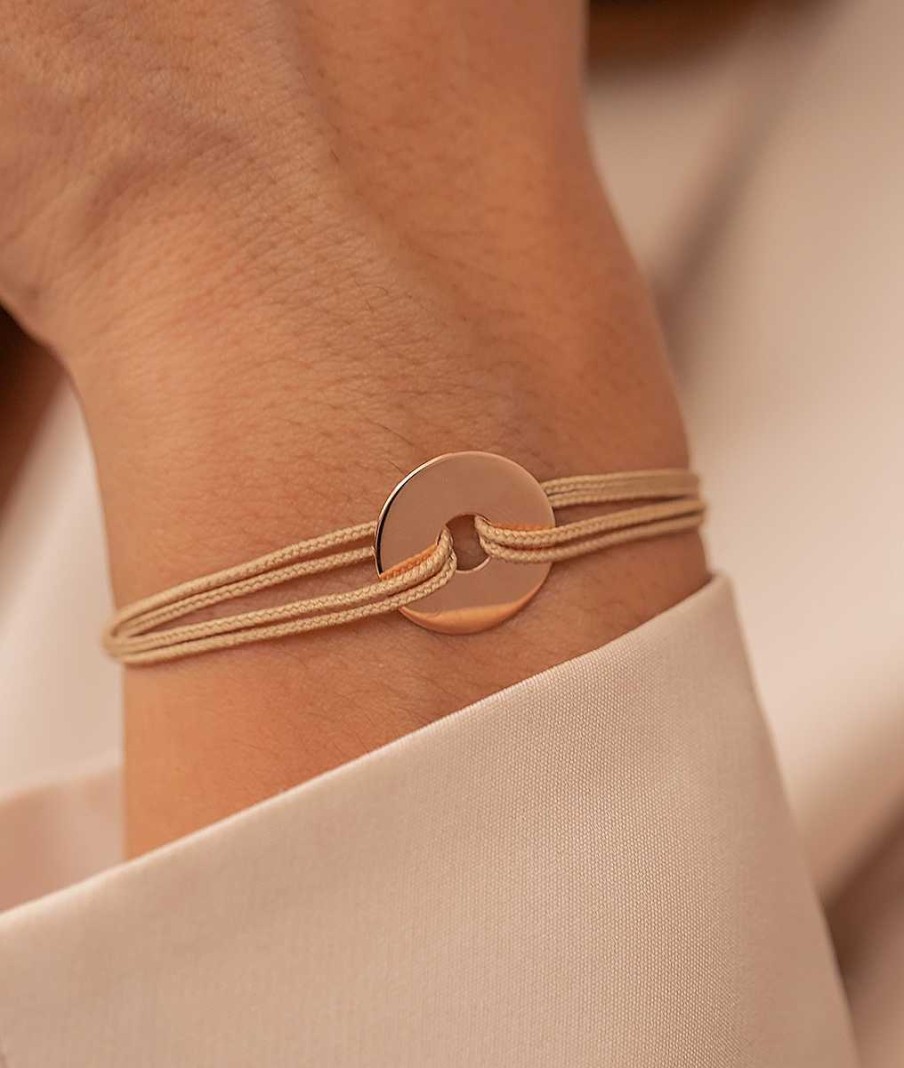 Bracelets Femme L'Atelier d'Amaya | Bracelet Cordon Petite Cible Plaqu Or Rose