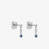 Boucles D'Oreilles Femme L'Atelier d'Amaya | Boucles D'Oreilles Puces Gouttes Zircons Bleus Argent 925