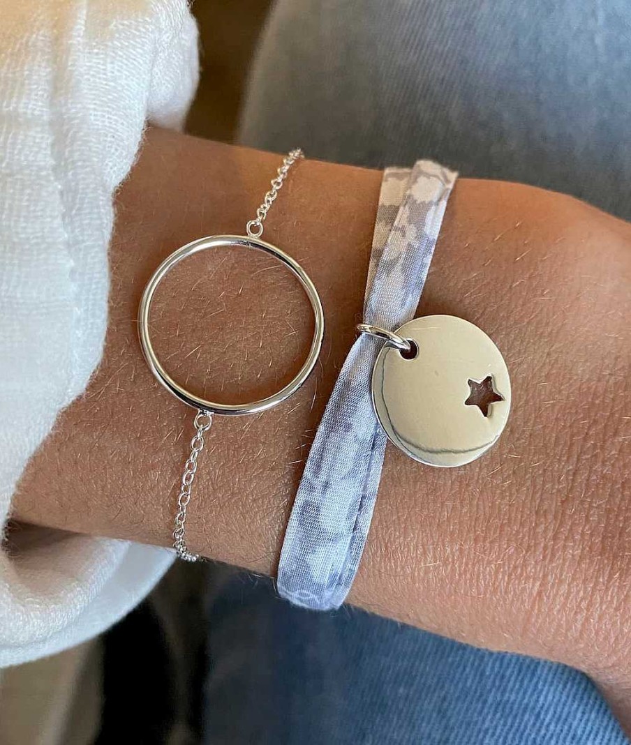 Bracelets Femme L'Atelier d'Amaya | Duo Toile Et Anneau Argent 925