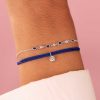 Bracelets Femme L'Atelier d'Amaya | Duo Solitaire Et Goutes Zircons Bleus Argent 925