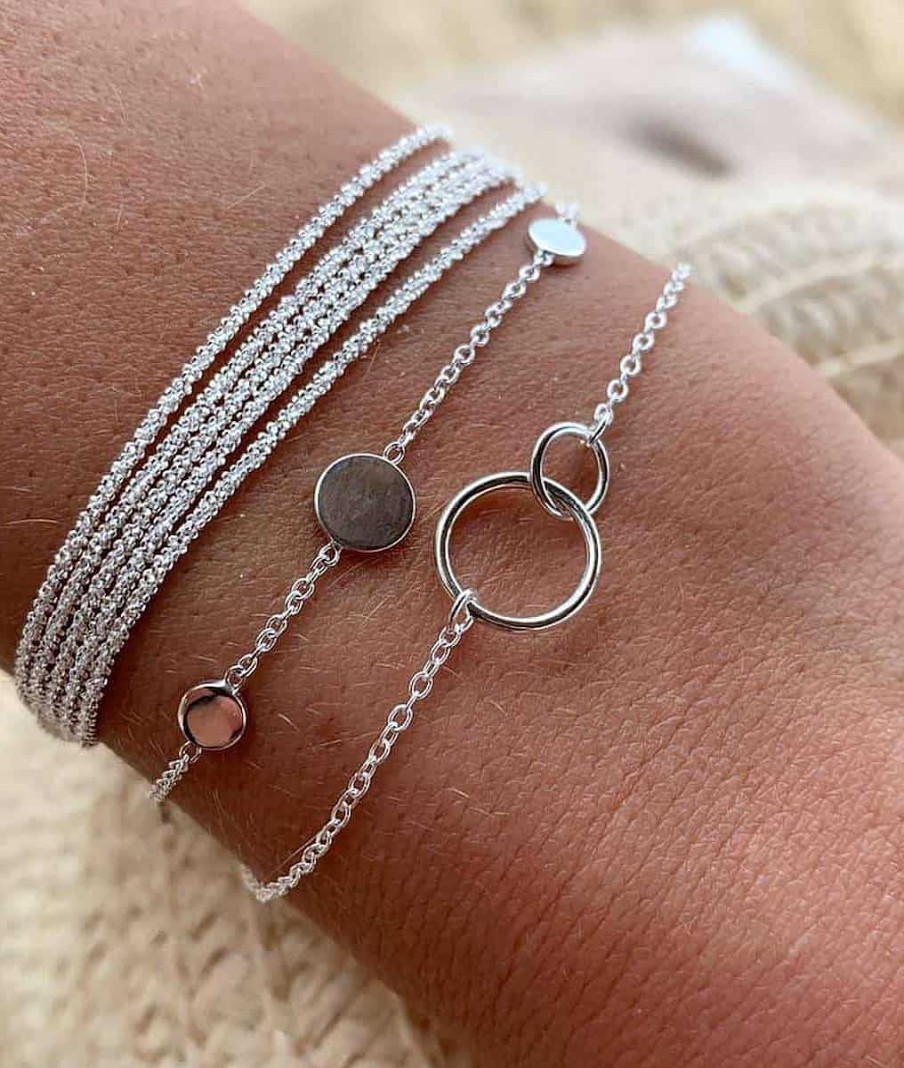 Bracelets Femme L'Atelier d'Amaya | Bracelet Cha Ne Anneaux Fins Entrelac S Argent 925