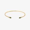 Bracelets Femme L'Atelier d'Amaya | Jonc Fin Ouvert Gouttes Zircons Verts Plaqu Or