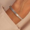 Bracelets Femme L'Atelier d'Amaya | Bracelet Jonc Cadenas Tr Fle Argent 925