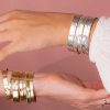 Bracelets Femme L'Atelier d'Amaya | Jonc Cadenas Com Te Et Effet Sable Argent 925