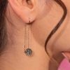 Boucles D'Oreilles Femme L'Atelier d'Amaya | Boucles D'Oreilles Tiges Et Pastilles Textur Es Sur Cha Ne Plaqu Or