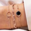 Bracelets Femme L'Atelier d'Amaya | Bracelet Cha Ne Anneaux Fins Entrelac S Plaqu Or Rose